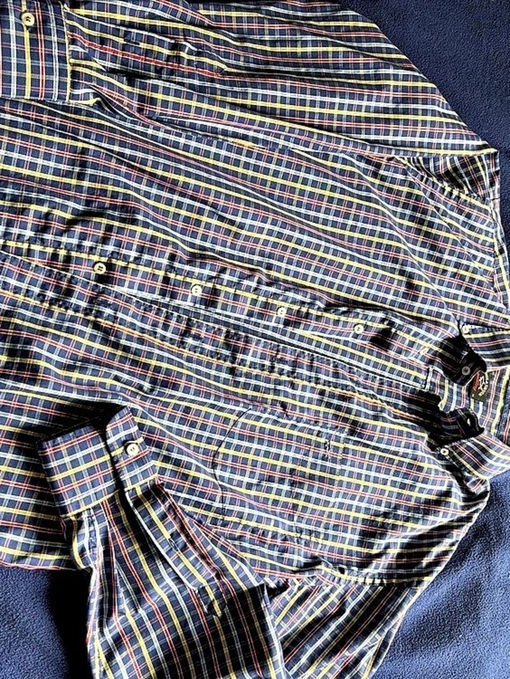 Paul & Shark Men's Plaid Button Down Blue & Red size medium